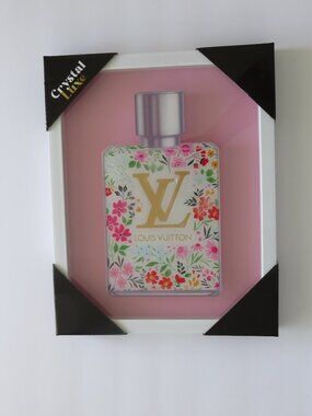 Crystal Lux Louis Vuitton Luxury Designer Perfume Print Glass Art